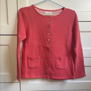 Arsene Et Les Pipelettes Coral Button-Up Cardigan